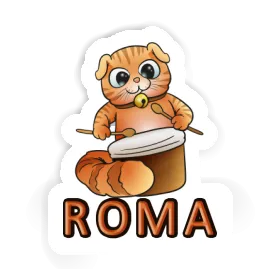 Roma Sticker Drummer Cat Image