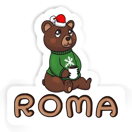 Sticker Christmas Bear Roma Laptop Image