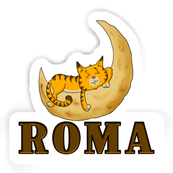 Sleeping Cat Sticker Roma Notebook Image