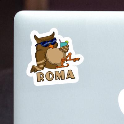 Cool Owl Sticker Roma Notebook Image