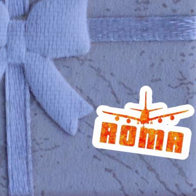 Autocollant Roma Avion Notebook Image