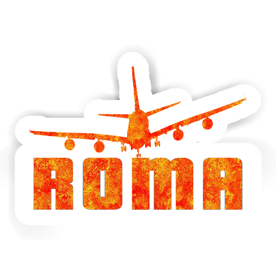 Airplane Sticker Roma Notebook Image