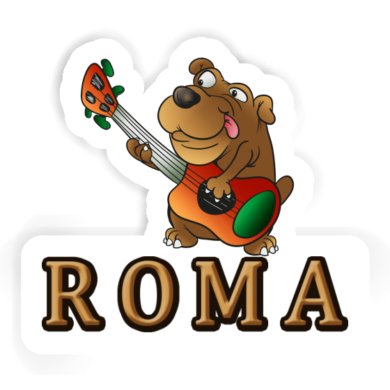 Guitar Dog Sticker Roma Notebook Image