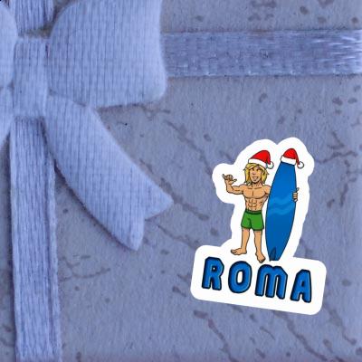 Roma Sticker Christmas Surfer Laptop Image