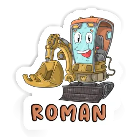 Excavator Sticker Roman Image