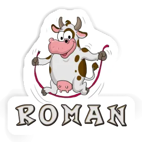 Skipping Ropes Cow Sticker Roman Image