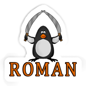 Roman Sticker Fighting Penguin Image