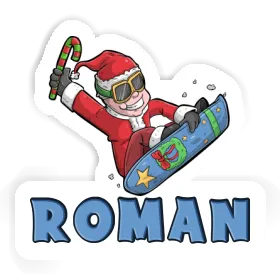 Sticker Christmas Snowboarder Roman Image