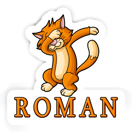 Roman Sticker Dabbing Cat Image