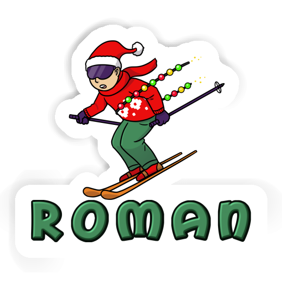 Roman Autocollant Skieur de Noël Roman Autocollant Skieur de Noël Image