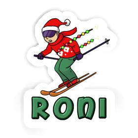 Roni Autocollant Skieur de Noël Image