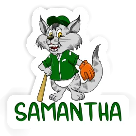 Samantha Aufkleber Baseball-Katze Image