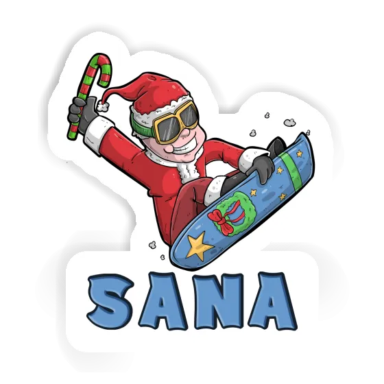 Autocollant Sana Snowboarder de Noël Gift package Image