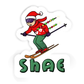 Sticker Christmas Skier Shae Image