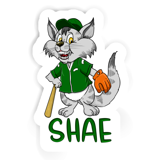 Shae Sticker Baseball Cat Laptop Image