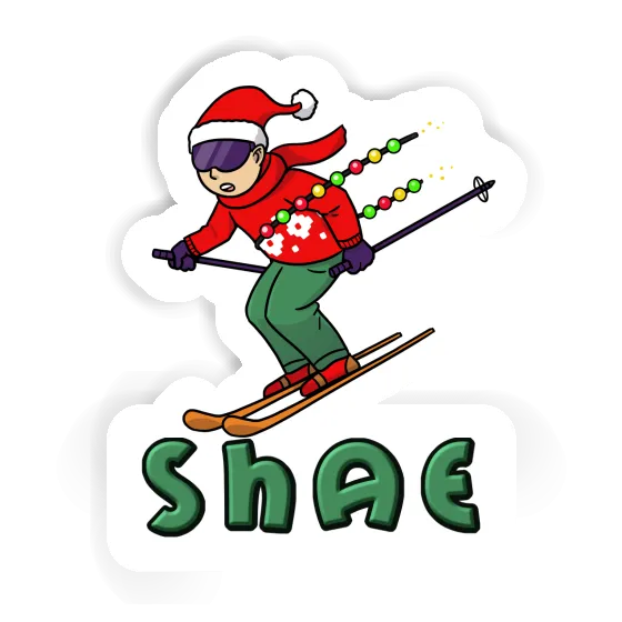 Sticker Christmas Skier Shae Image