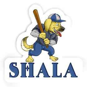 Baseball-Chien Autocollant Shala Image