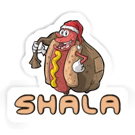 Christmas Hot Dog Sticker Shala Image