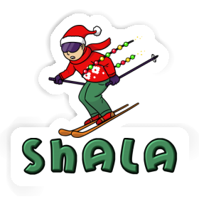 Sticker Shala Christmas Skier Image