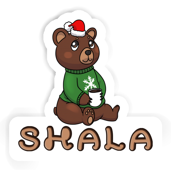 Shala Sticker Christmas Bear Gift package Image