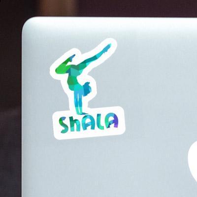 Sticker Yoga Woman Shala Laptop Image