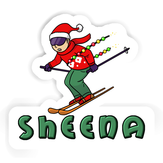 Sheena Autocollant Skieur de Noël Image