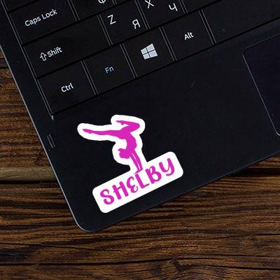 Femme de yoga Autocollant Shelby Laptop Femme de yoga Autocollant Shelby Laptop Image