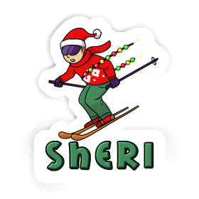 Aufkleber Sheri Weihnachtsskifahrer Image
