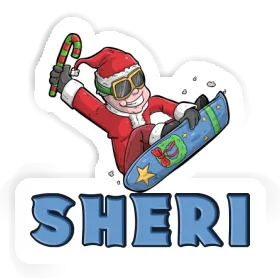 Sheri Sticker Weihnachts-Snowboarder Image