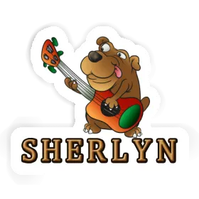 Sticker Sherlyn Guitar Dog Image