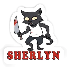 Sticker Sherlyn Psycho Cat Image