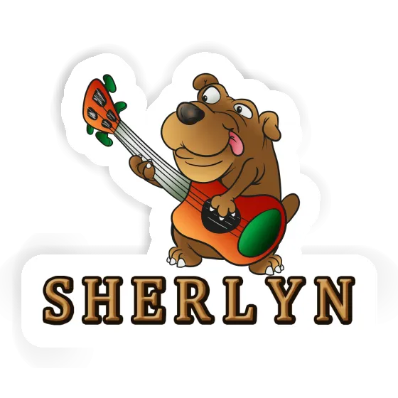 Sticker Sherlyn Guitar Dog Laptop Image