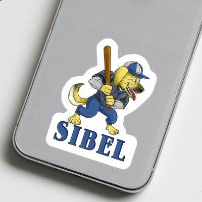 Sticker Sibel Baseball Dog Notebook Image