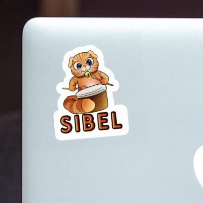 Sticker Drummer Cat Sibel Laptop Image