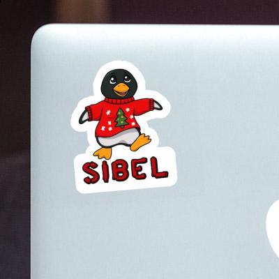 Christmas Penguin Sticker Sibel Laptop Image