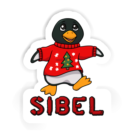 Christmas Penguin Sticker Sibel Notebook Image