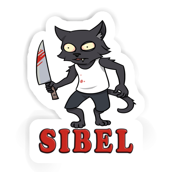 Sticker Psycho Cat Sibel Image