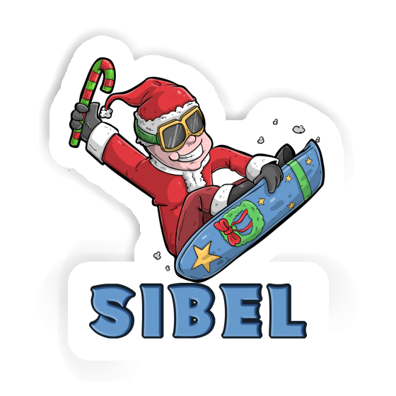 Sibel Sticker Christmas Snowboarder Gift package Image