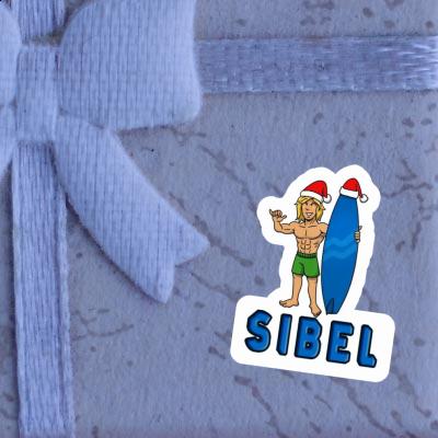 Sibel Sticker Christmas Surfer Notebook Image