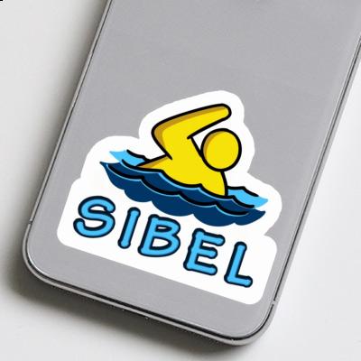 Sibel Sticker Swimmer Laptop Image