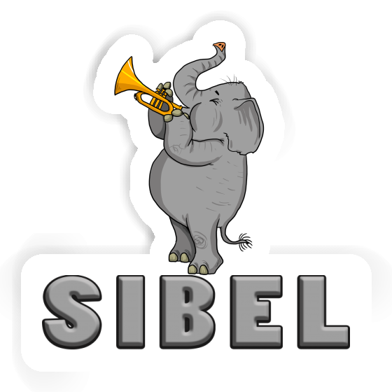 Sticker Trumpet Elephant Sibel Laptop Image