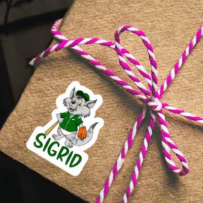 Sigrid Sticker Baseball Cat Image