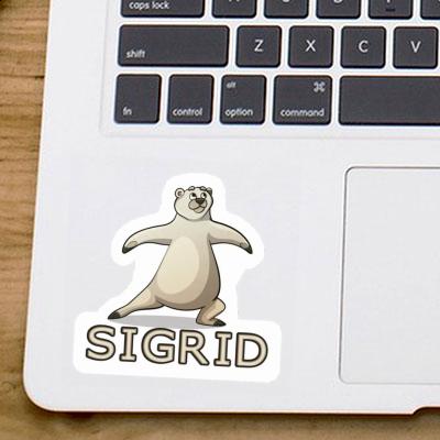 Sticker Yoga Bear Sigrid Notebook Image
