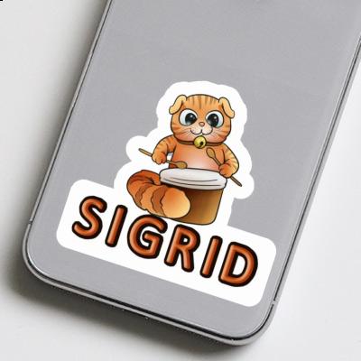 Sticker Drummer Cat Sigrid Laptop Image