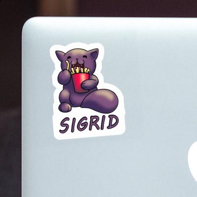 Sigrid Autocollant Chat-frites Laptop Image