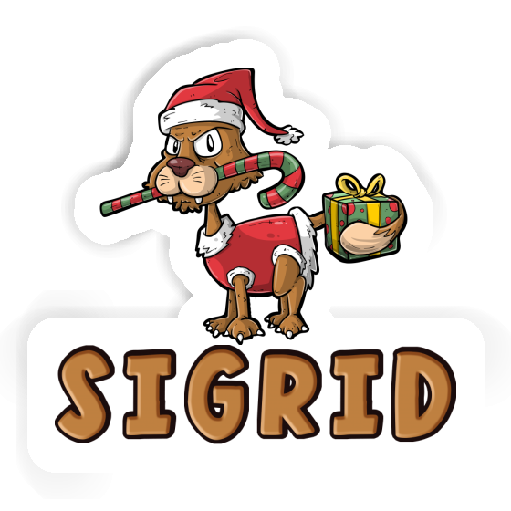 Sticker Sigrid Christmas Cat Laptop Image