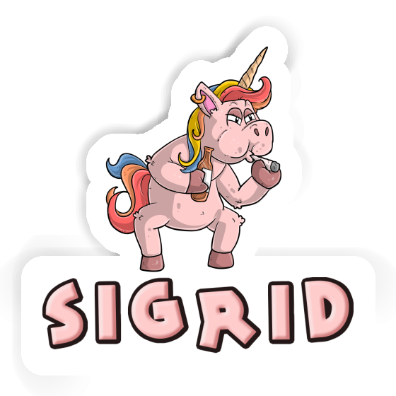 Sticker Sigrid Smoking Unicorn Gift package Image