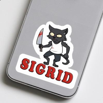 Sticker Sigrid Psycho Cat Laptop Image