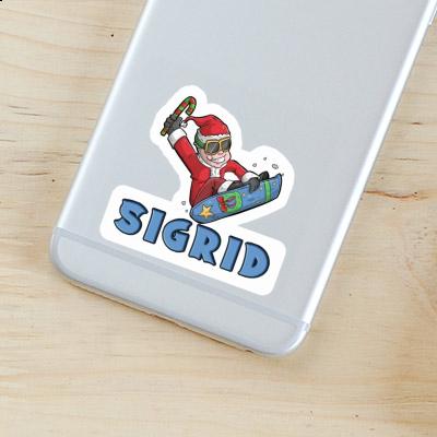 Sticker Christmas Snowboarder Sigrid Gift package Image