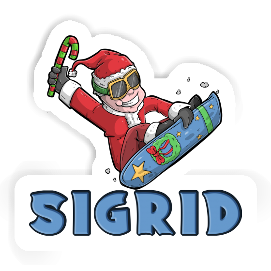 Sticker Christmas Snowboarder Sigrid Notebook Image